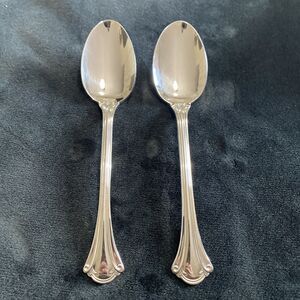 Lot 2 Wallace RESPLENDENCE Glossy Place/Oval Soup Spoons 7" Stainless 18/10